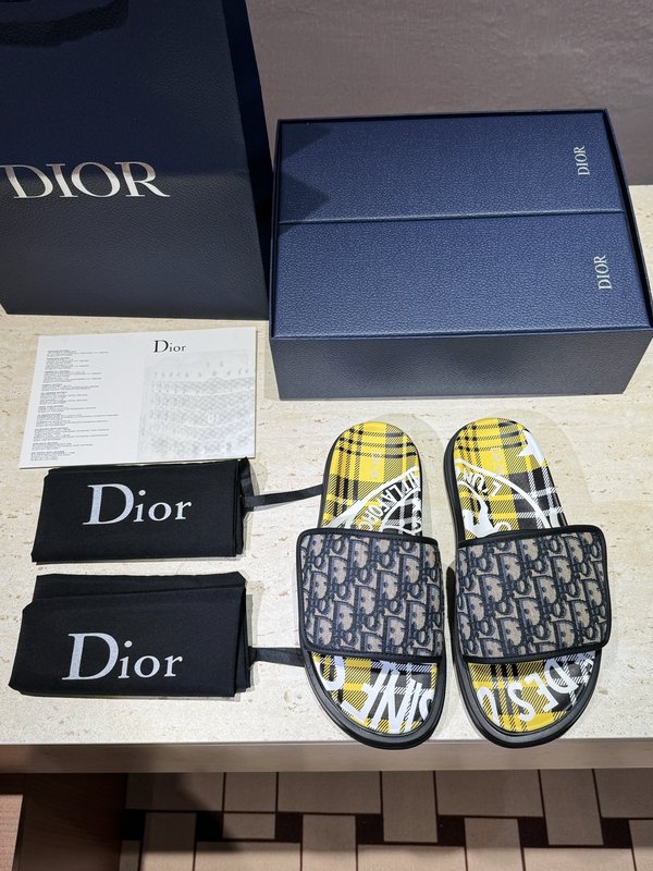 DIOR Aqua 남성 캔버스 가죽 샌들 슬리퍼 001-197136
