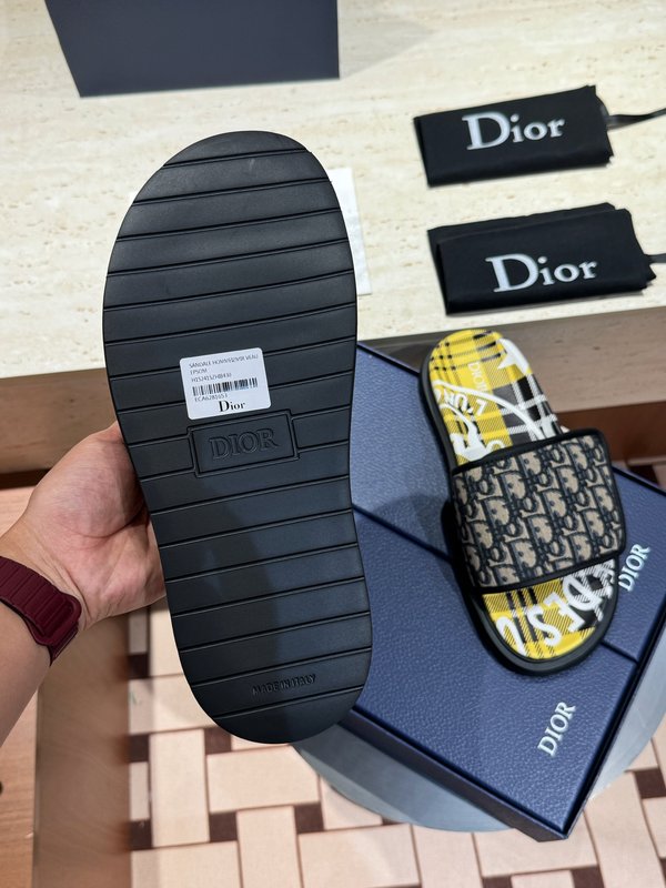 DIOR Aqua 남성 캔버스 가죽 샌들 슬리퍼 001-197136