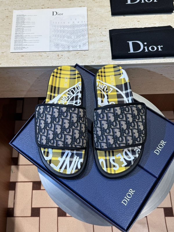 DIOR Aqua 남성 캔버스 가죽 샌들 슬리퍼 001-197136