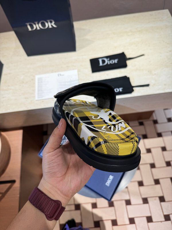 DIOR Aqua 남성 캔버스 가죽 샌들 슬리퍼 001-197136