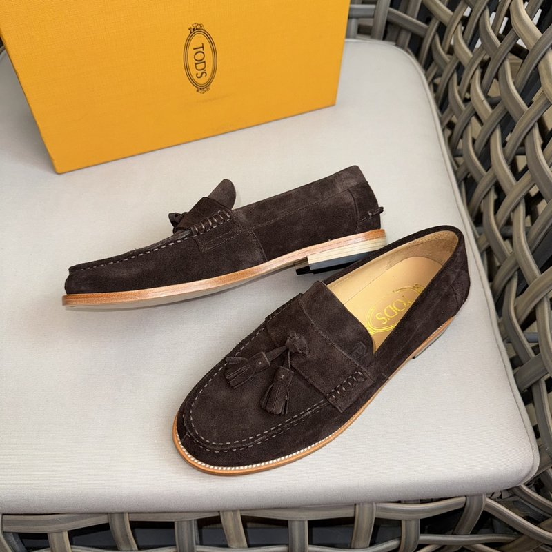 TODS 데비 프릴 캐주얼 구두 스웨이드 가죽 001-197185