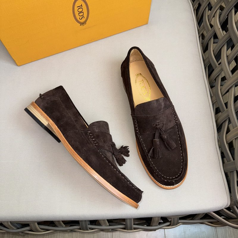 TODS 데비 프릴 캐주얼 구두 스웨이드 가죽 001-197185