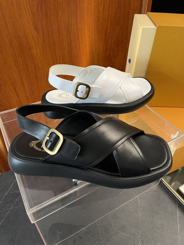TOD'S 춘하 소가죽 편안한 샌들 슬리퍼 001-197235