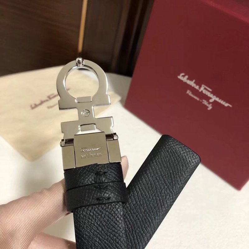 페라가모 여성용 2.5cm 말발굽 버클 양면 벨트 001-197390