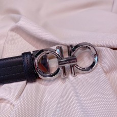 페라가모 남성 블랙 벨트 3.5cm 폭 001-197427