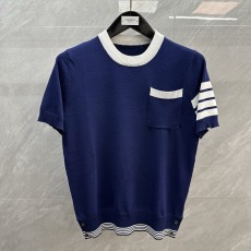 톰브라운 남성 라운드넥 컬러 블록 니트 티셔츠 001-197514