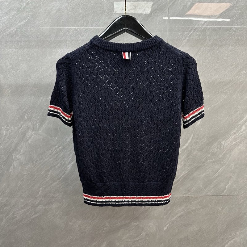 Thom Browne 라인스톤 강아지 반팔 니트 001-197544