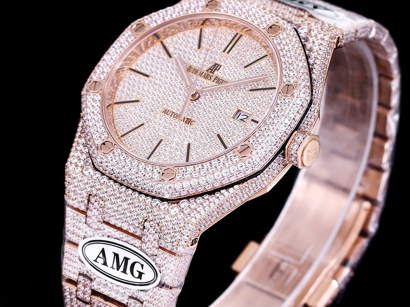 오데마 피게 로얄 오크 풀세팅 다이아몬드 오토매틱 시계 001-198035