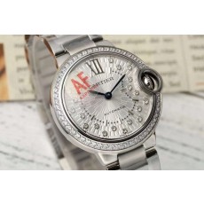 까르띠에 발롱블루 33mm 스테인리스 스틸 시계 001-198737