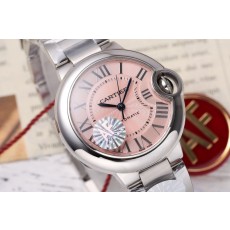 까르띠에 발롱 블루 33mm 스테인리스 스틸 시계 001-198761