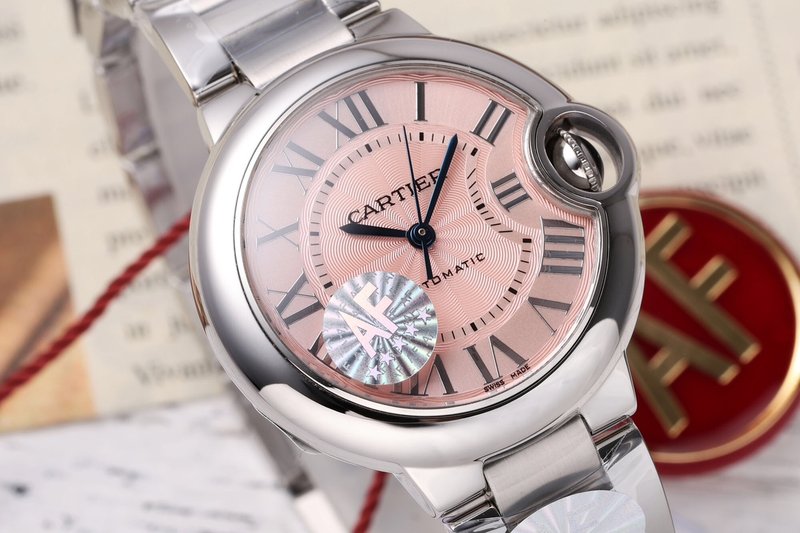 까르띠에 발롱 블루 33mm 스테인리스 스틸 시계 001-198761