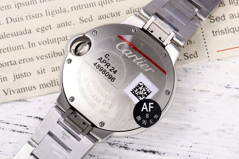 까르띠에 발롱 블루 33mm 스테인리스 스틸 시계 001-198763