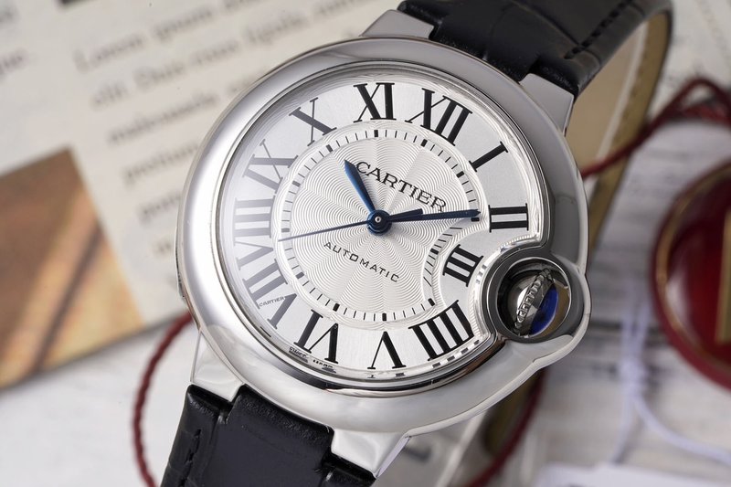 까르띠에 발롱블루 33mm 스테인리스 스틸 시계 001-198814