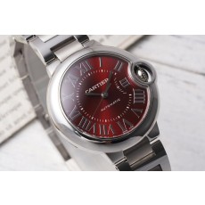 까르띠에 발롱 블루 33mm 스테인리스 스틸 시계 001-198822