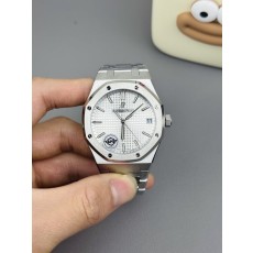오데마 피게 화이트 다이얼 스틸 오토매틱 시계 001-199540