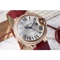 까르띠에 발롱블루 33mm 스테인리스 스틸 시계 001-200061