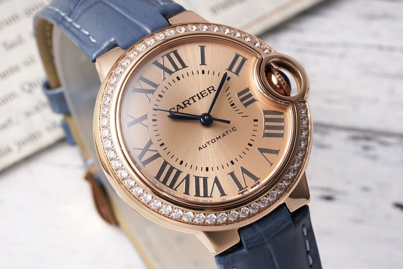 까르띠에 발롱블루 33mm 스테인리스 스틸 시계 001-200086