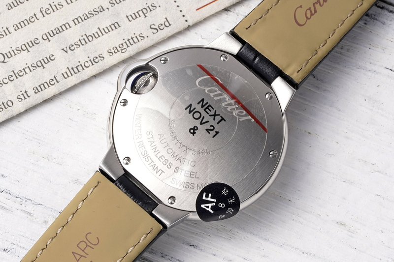 까르띠에 발롱블루 33mm 스테인리스 스틸 시계 001-200088
