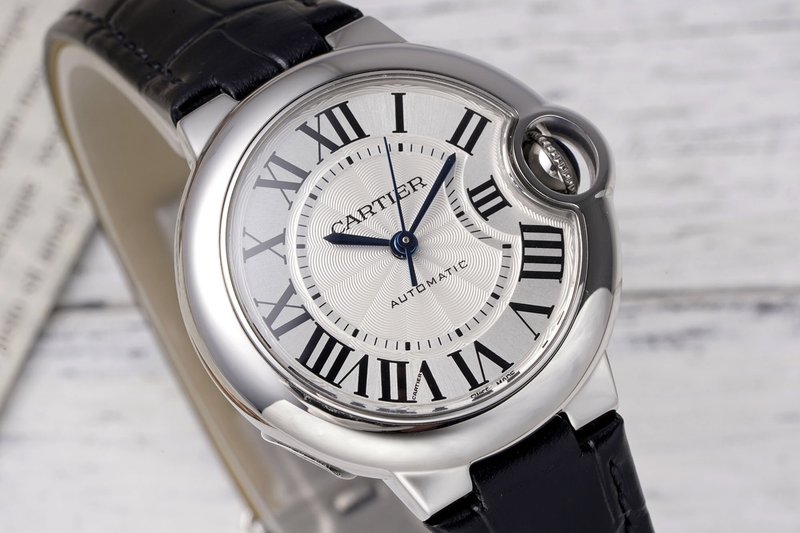 까르띠에 발롱블루 33mm 스테인리스 스틸 시계 001-200088