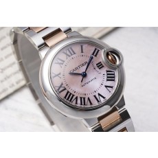 까르띠에 발롱블루 33mm 스테인리스 스틸 시계 001-200093