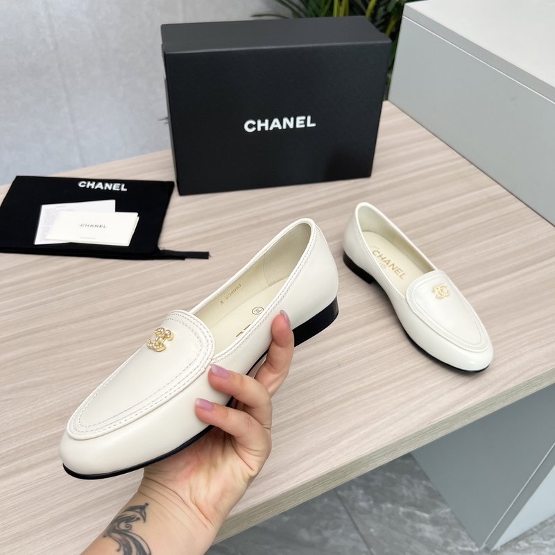 샤넬풍 빈티지 라운드 토 로퍼 슈즈 001-200357
