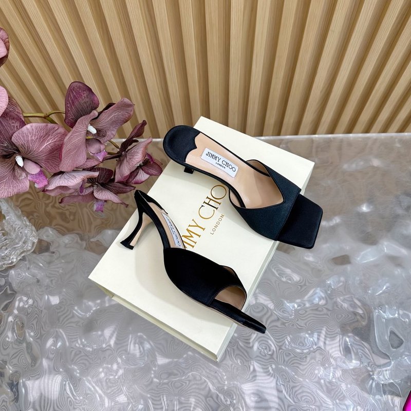 지미추 실크 뾰족코 하이힐 샌들 이브닝슈즈 001-200495