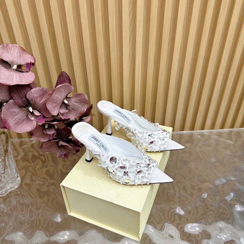 지미추 실크 다이아몬드 뾰족구두 힐 샌들 001-200541