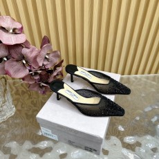 메쉬 크리스탈 하트 하이힐 뮬 001-200556