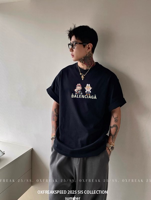 발렌시아가 카툰 프린트 반팔 티셔츠 001-201824