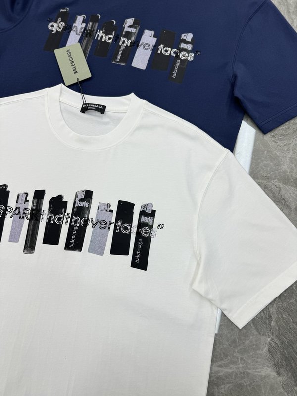 발렌시아가 유니섹스 순면 레터링 티셔츠 001-201829