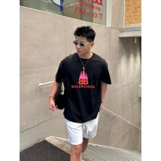 발렌시아가 유니섹스 면 프린트 티셔츠 001-201842