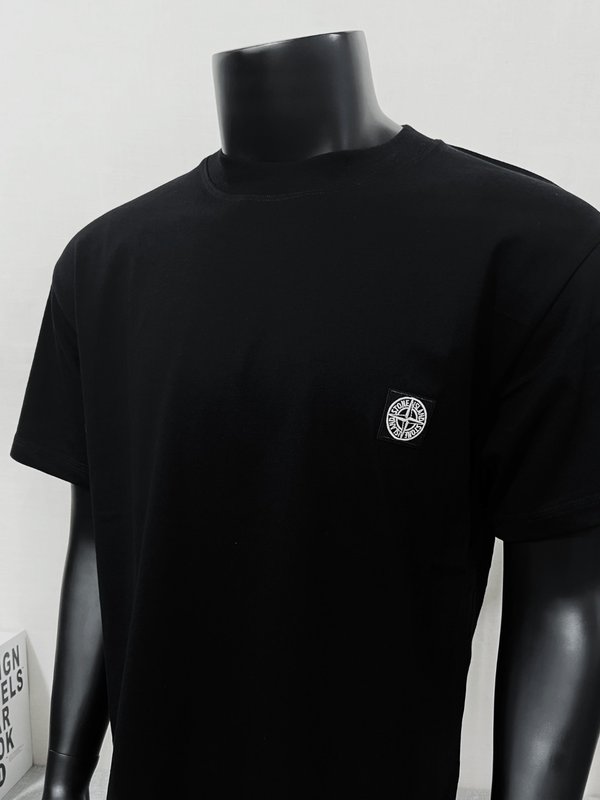 스톤아일랜드 클래식 엠블럼 라운드넥 반팔 티셔츠 001-202023
