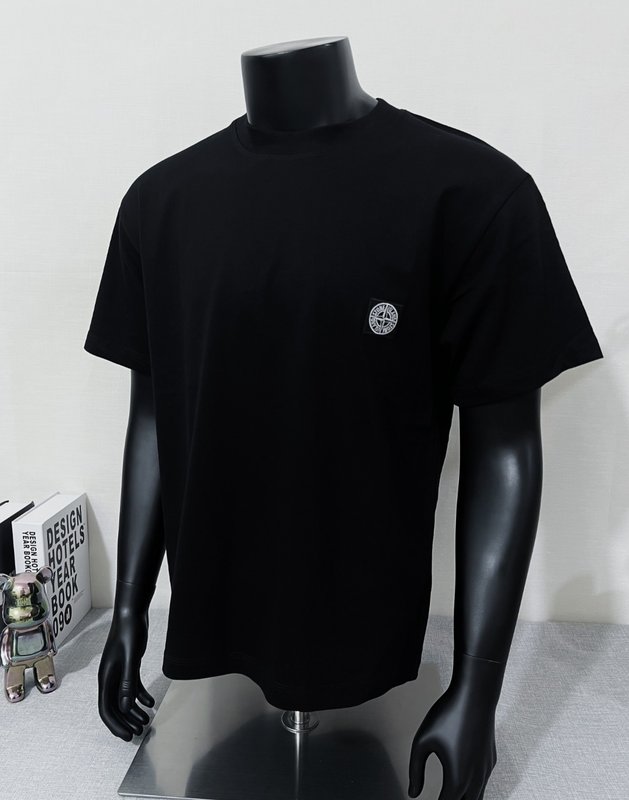 스톤아일랜드 클래식 엠블럼 라운드넥 반팔 티셔츠 001-202023