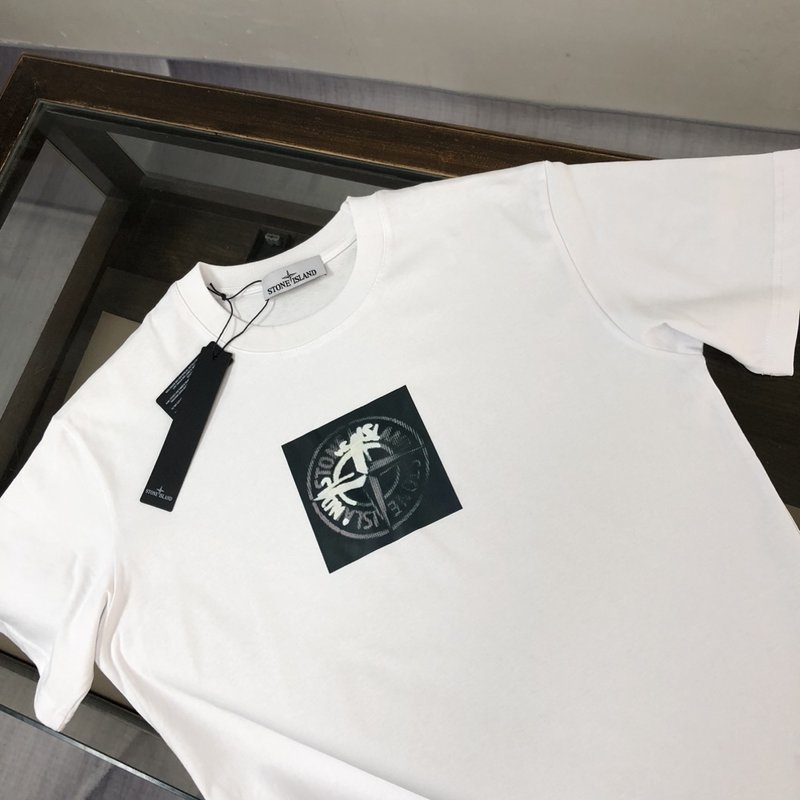 스톤아일랜드 면 커플 반팔 티셔츠 001-202056