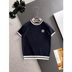 스톤아일랜드 남성 컬러블록 니트 반팔 티셔츠 001-202099