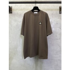 스톤아일랜드 중량감 면 로고 자수 라운드 티셔츠 001-202112