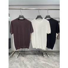 제니아 솔리드 니트 라운드넥 캐주얼 반팔 티셔츠 001-202180
