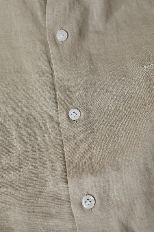 Kiton 자수 포인트 리넨 긴팔 셔츠 001-202262