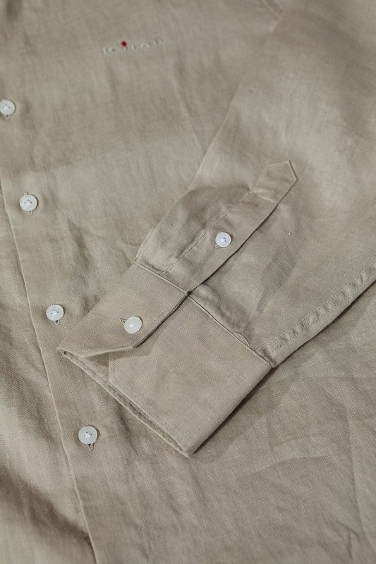 Kiton 자수 포인트 리넨 긴팔 셔츠 001-202262