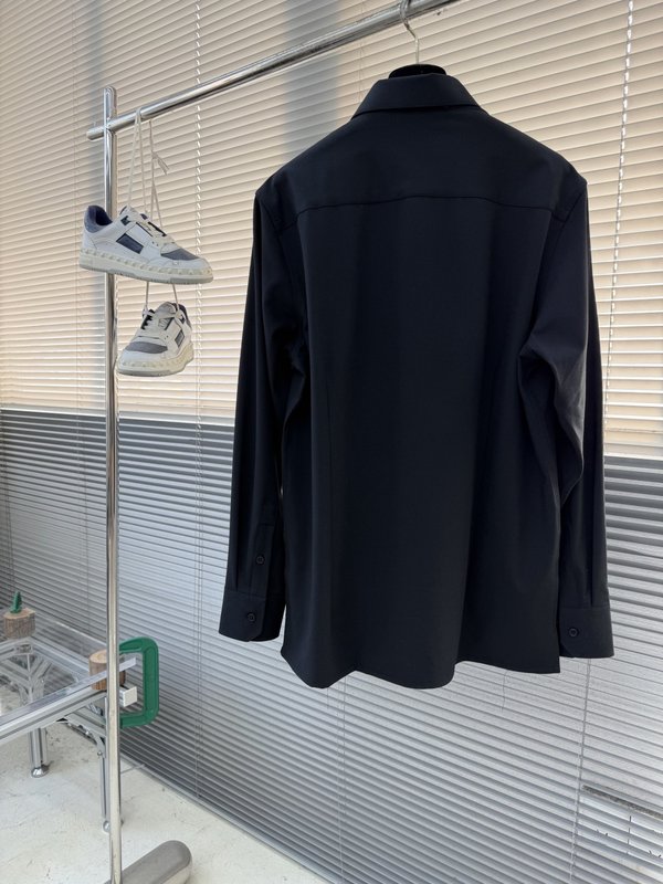 Kiton 남성 텐셀 코튼 칼라 롱슬리브 셔츠 001-202263