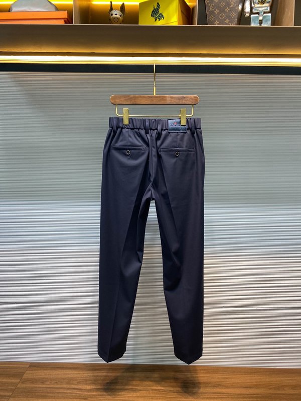 Kiton 남성 네이비 울 혼방 캐주얼 정장 바지 001-202271