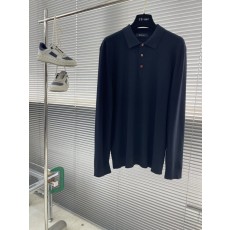 Kiton 3 단 버튼 칼라 니트 긴팔 스웨터 001-202300