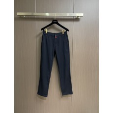 Kiton 빈티지 캐주얼 정장 바지 남성 슬림 핏 001-202309