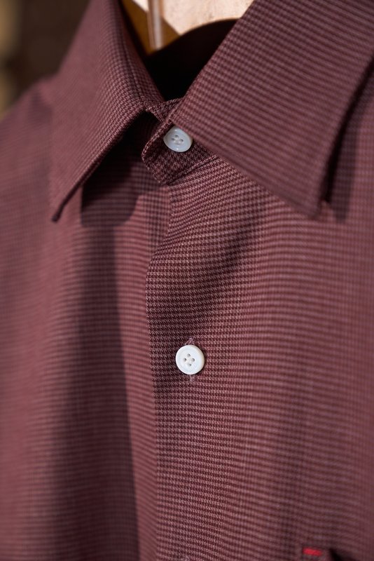 Kiton 울 천사격 긴팔 셔츠 001-202312