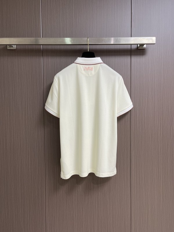 Kiton 남성 하프 지퍼 니트 반팔 폴로 셔츠 001-202314