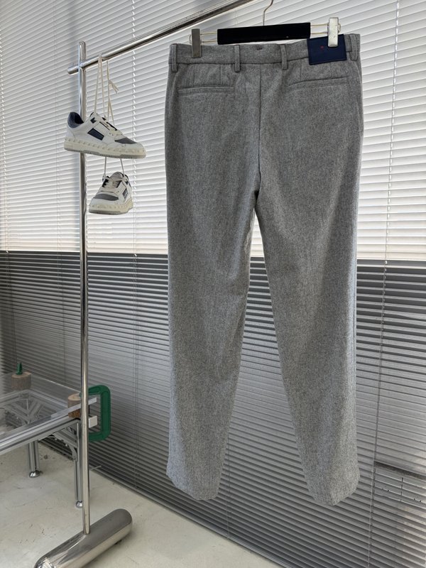 Kiton 남성 울 혼방 비즈니스 정장 바지 001-202353