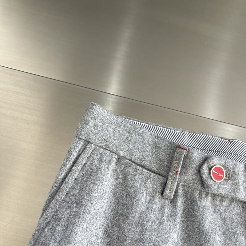 Kiton 남성 울 혼방 비즈니스 정장 바지 001-202353