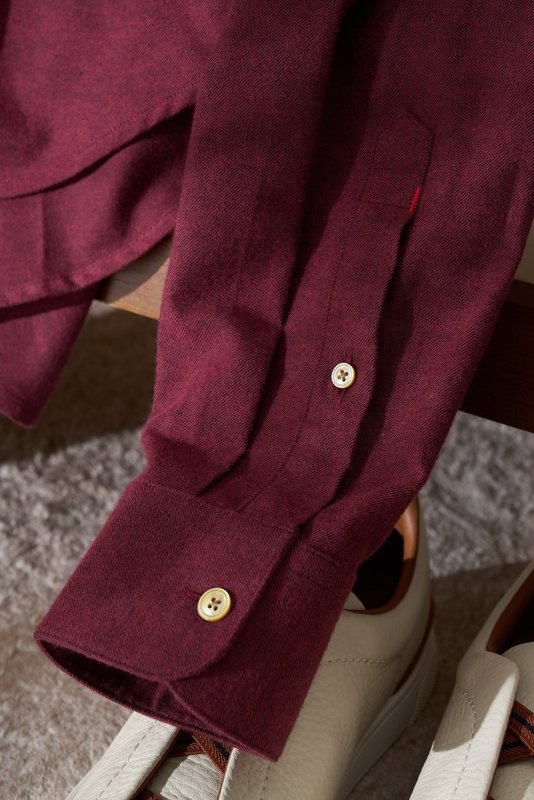 Kiton 남성 두꺼운 벨벳 셔츠 001-202365