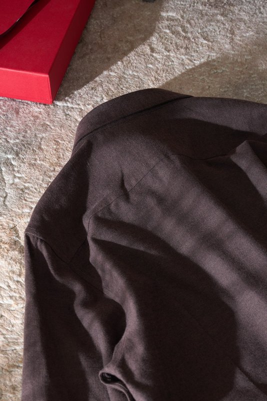 Kiton 남성 두꺼운 벨벳 셔츠 001-202364