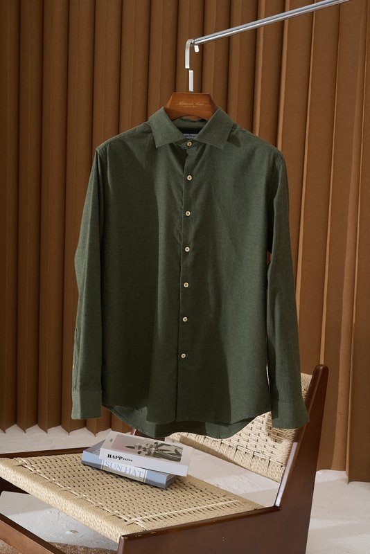 Kiton 남성 두꺼운 벨벳 셔츠 001-202366